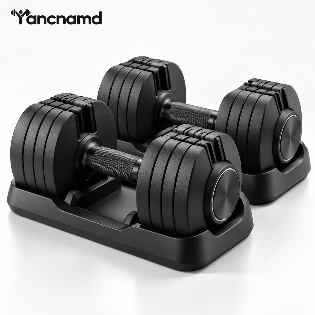 Adjustable Dumbbell Set with Storage Cradles