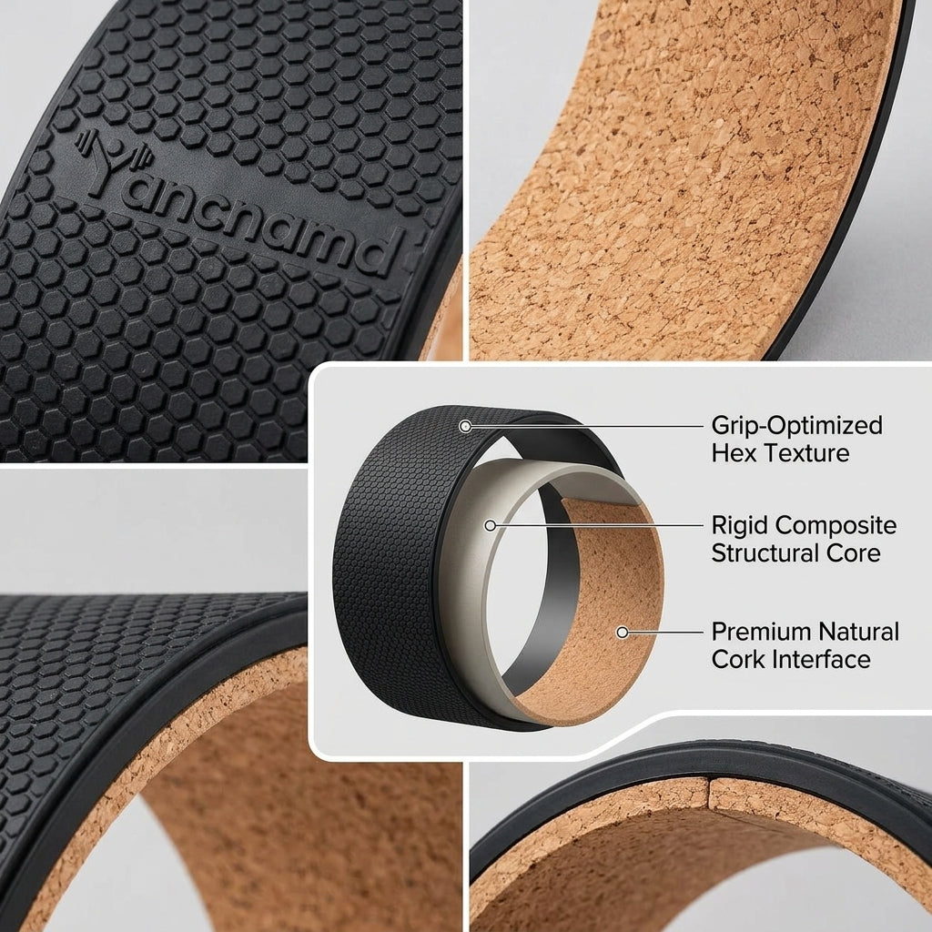 Cork-Lined Yoga Wheel