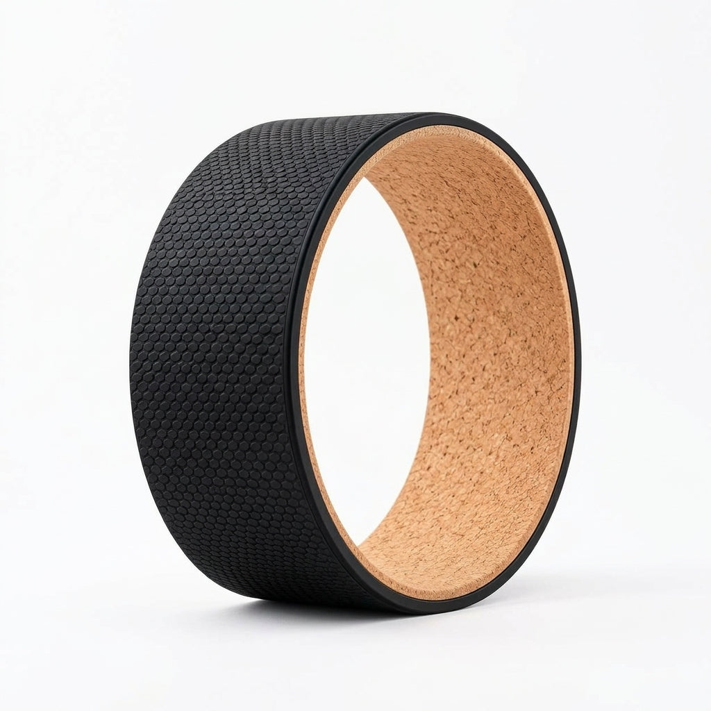 Cork-Lined Yoga Wheel