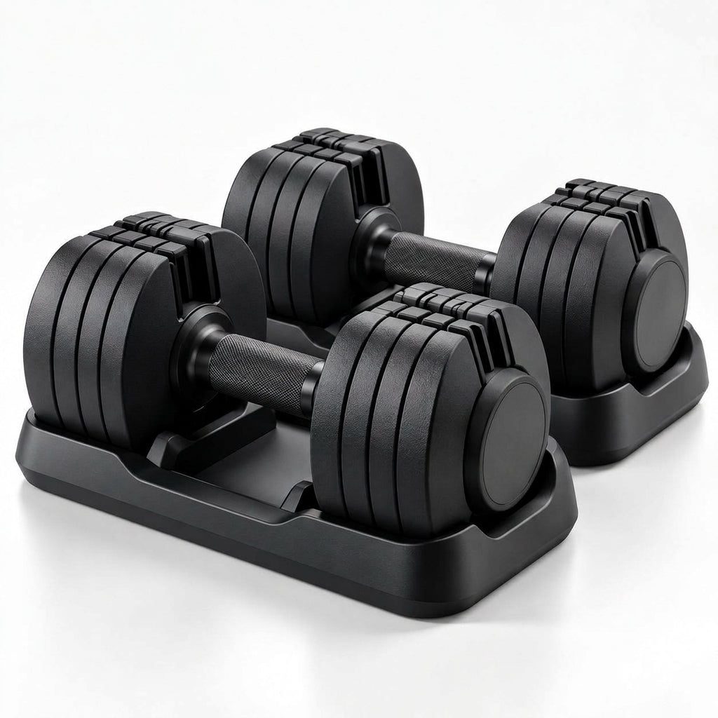 Adjustable Dumbbell Set with Storage Cradles