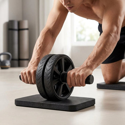 Dual-Wheel Ab Roller with Knee Pad